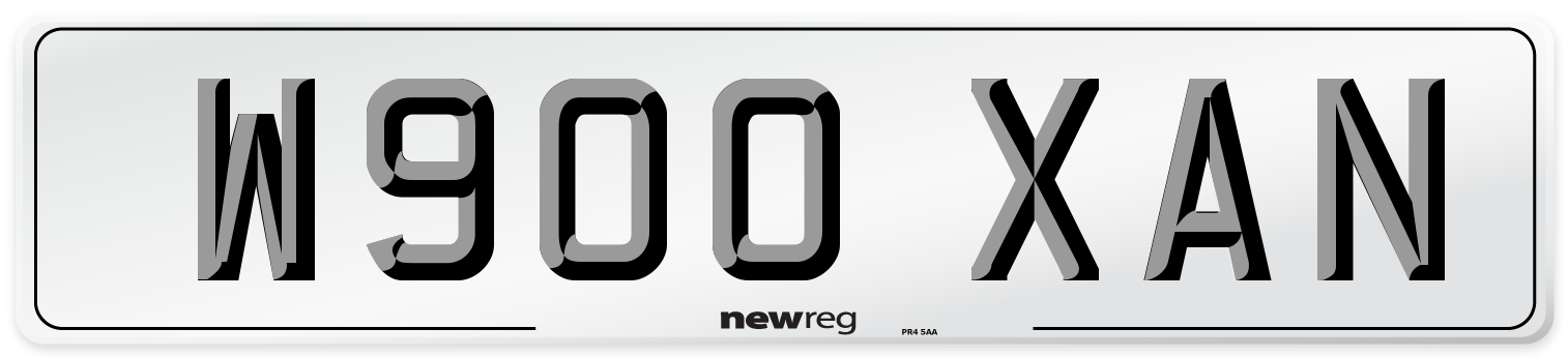W900 XAN Number Plate from New Reg